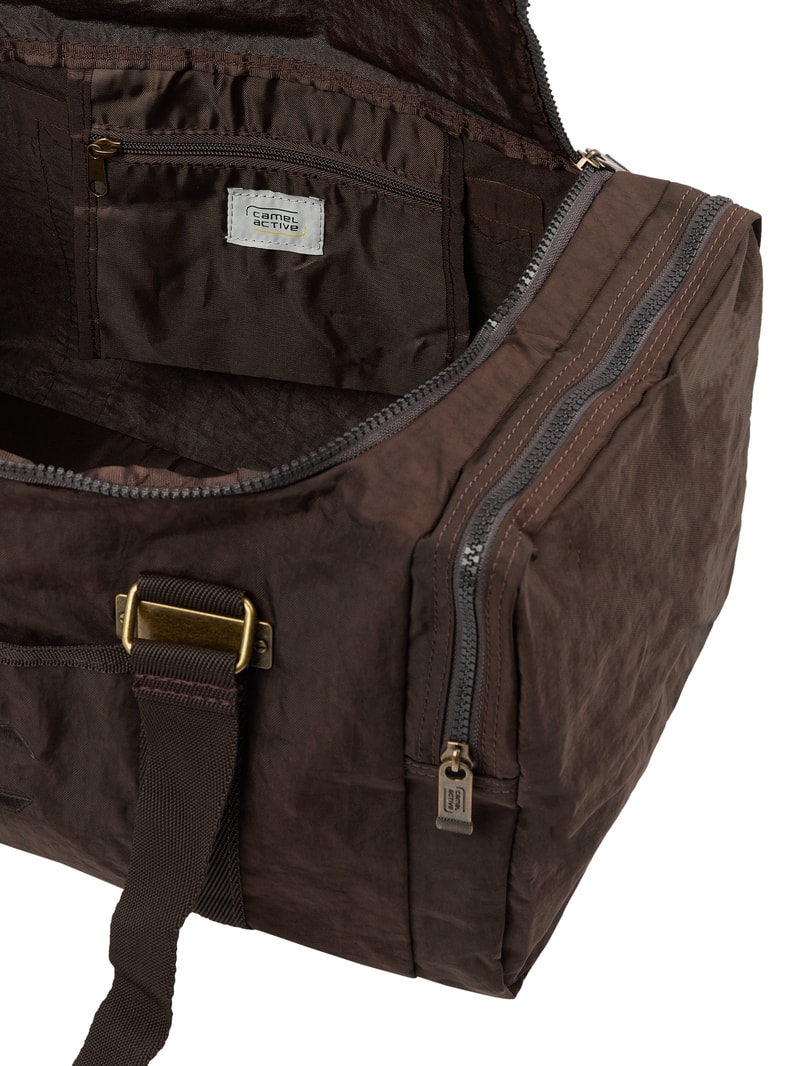 Weekender mit Logo in mittelbraun