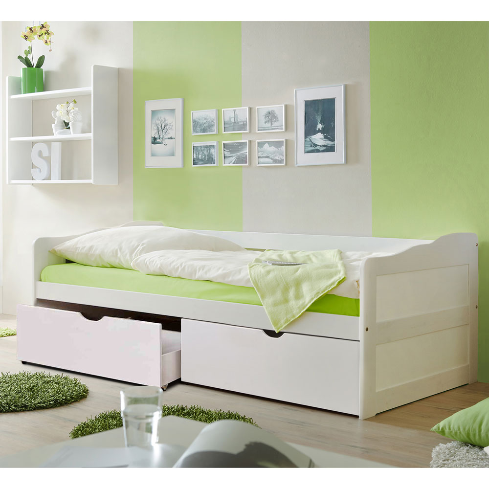 Ticaa Sofabett mit Schubkasten Melanie weiß
