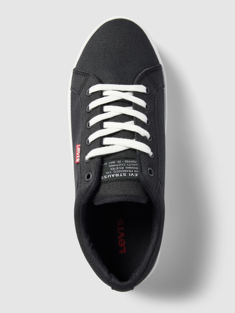 Plateau-Sneaker mit Label-Details Modell 'TIJUANA' in schwarz