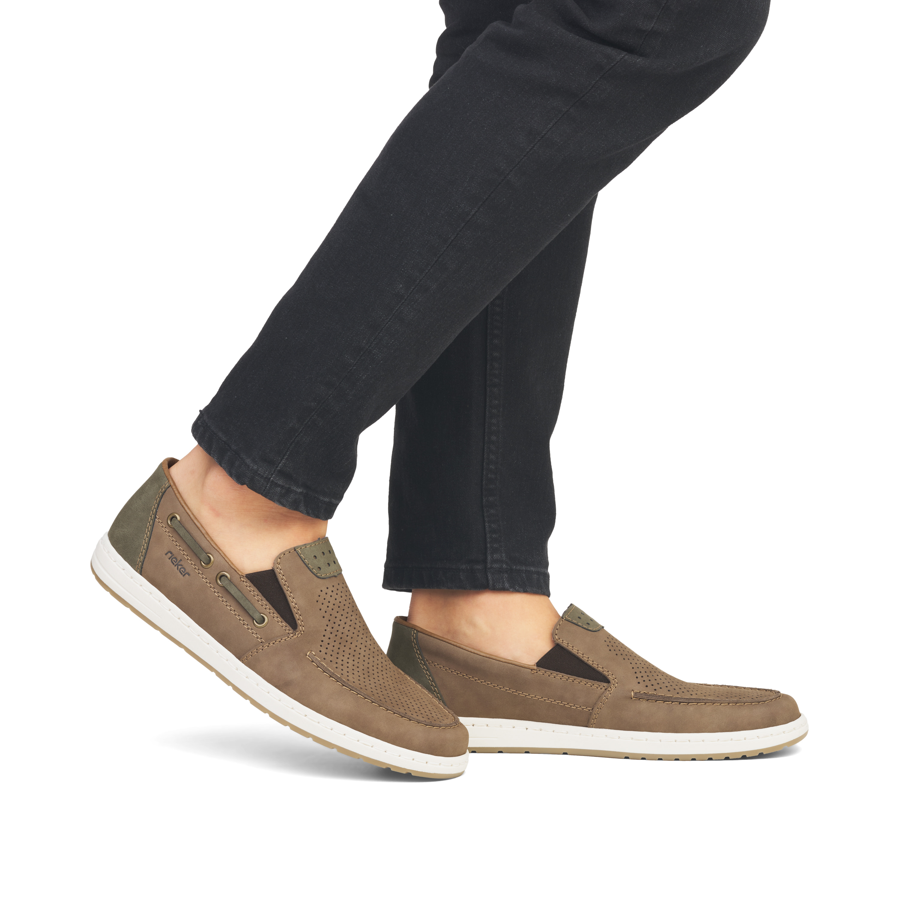 Rieker Herren Slipper braungrau