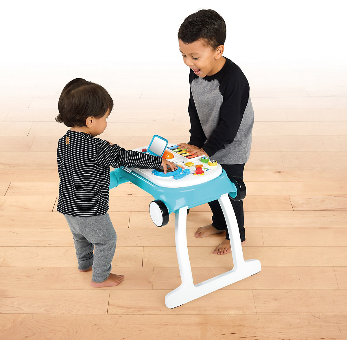 Baby Einstein, Musical Mix ‘N Roll 4-in-1 Lauflernhilfe und Spieltisch mit Musik, Lichtern, abnehmbarer Spielstation und vielem mehr, mehrfarbig