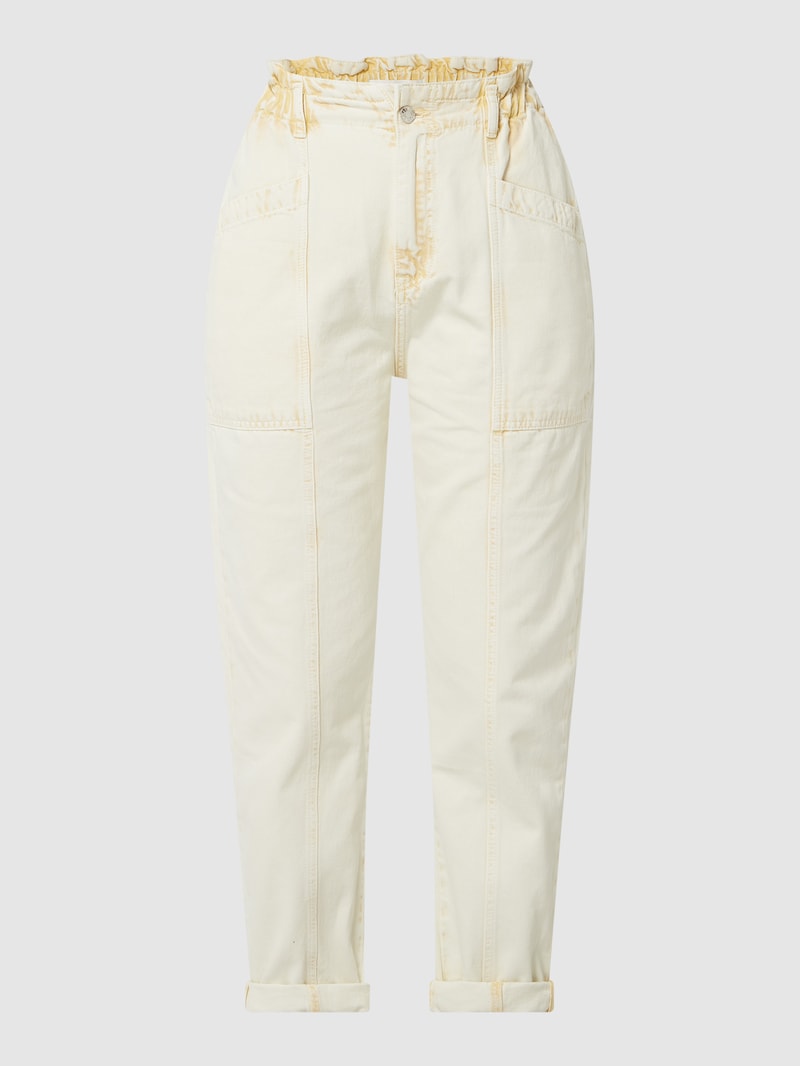 Cropped Jeans aus Baumwolle Modell 'Angela' in hellgelb