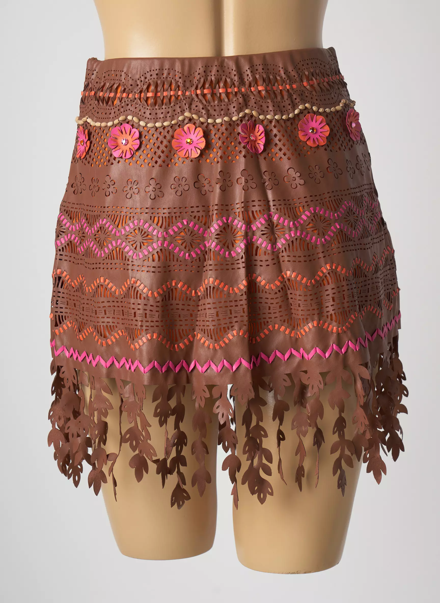 Pin Up Jupes Courtes Femme couleur marron