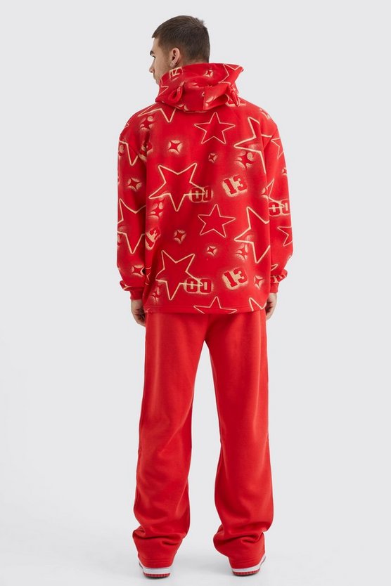 Oversize Hoodie mit Graffiti-Ohren