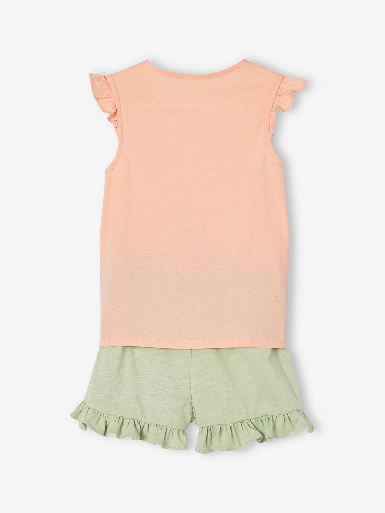 Vertbaudet Mädchen-Set: T-Shirt & Shorts Oeko Tex - aqua