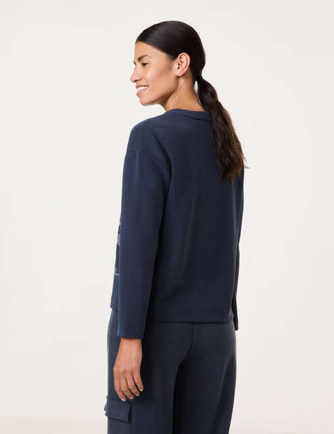 Sandywashed Langarmshirt mit Frontprint