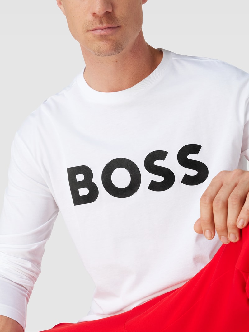 Longsleeve mit Label-Detail in weiß