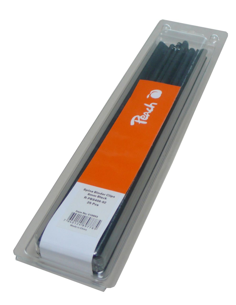 Peach Plastik Klemmschienen, 6mm, schwarz, 25 Stk.,