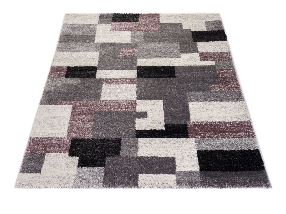 Webteppich Nara Grau-Flieder 140 x 200 cm