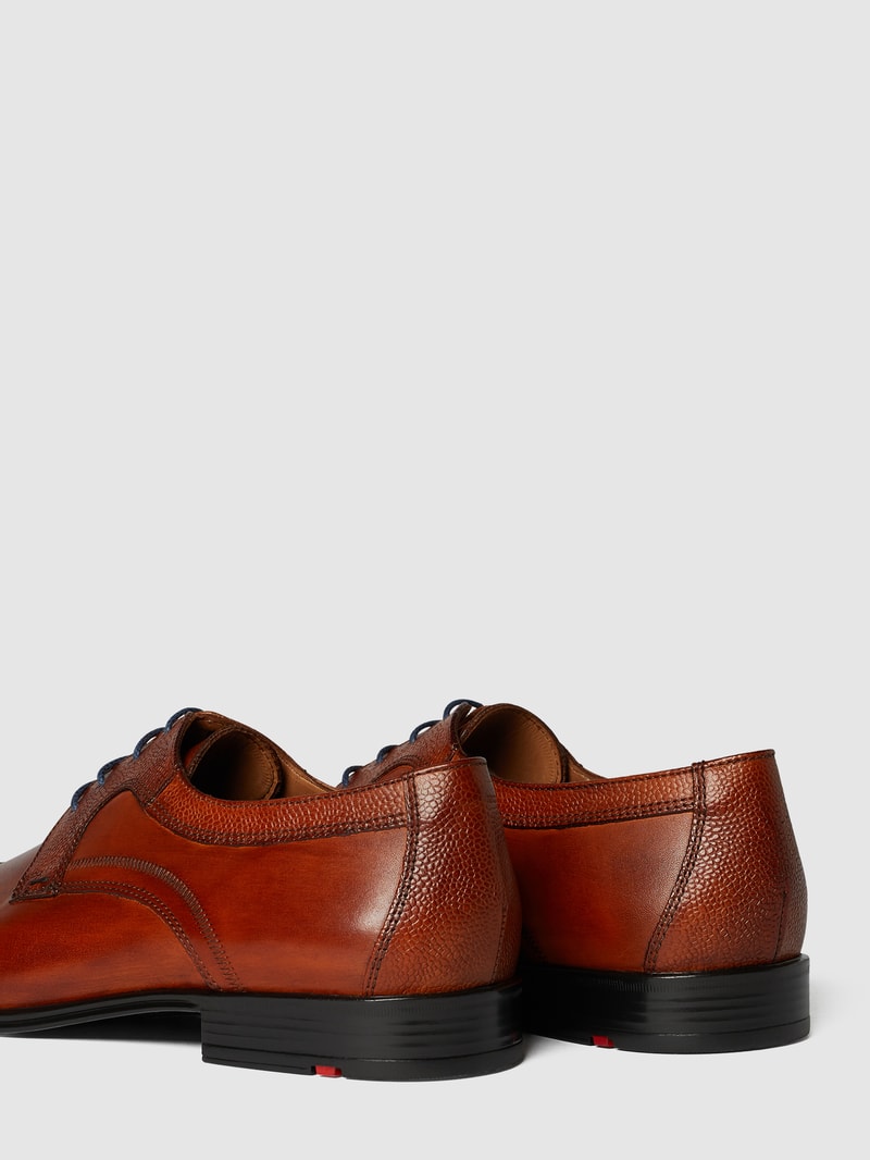 Derby aus Leder Modell 'Orwin' in cognac
