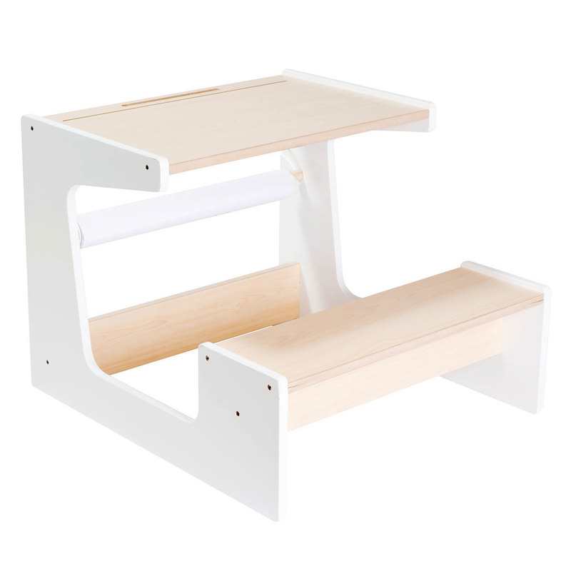 Petit bureau d'écolier naturel et blanc Oxybul