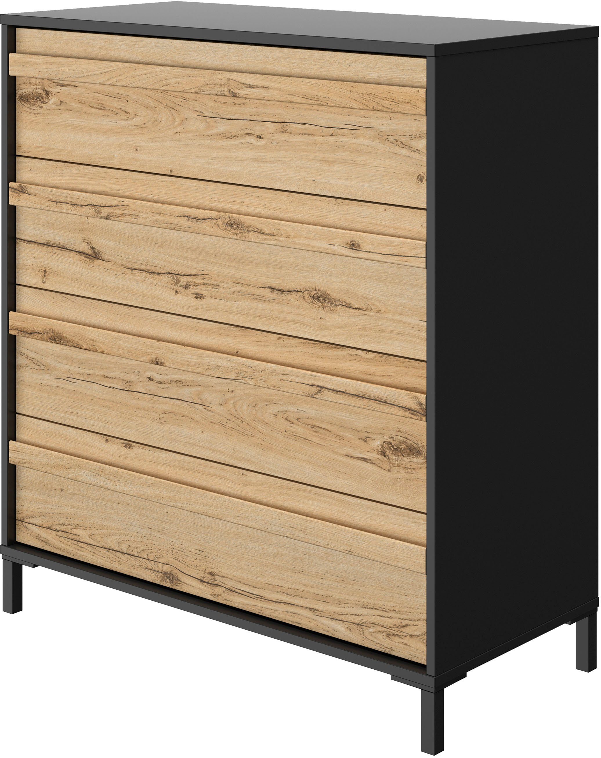 Gami Schlafzimmer-Set Mimizan, (6-St., Bett, 2 Kissen und inkl. 2x Nachttische, 1x Kleiderschrank, 1x Kommode)