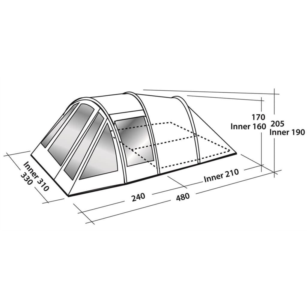 easy camp Vorzelt Zelt Aufblasbar Tempest 500 Grau und Blau 120255, (5 tlg)
