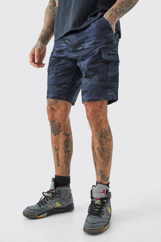 Tall Camouflage Twill Cargo-Shorts