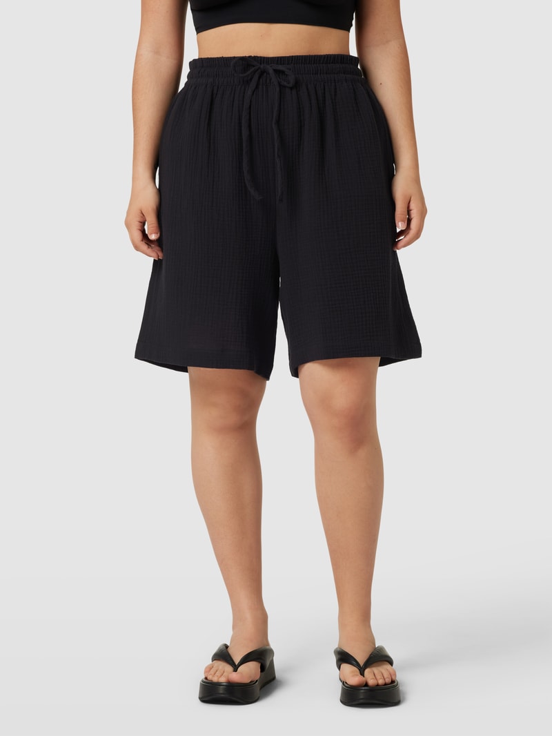 PLUS SIZE Shorts mit Tunnelzug Modell 'CARTHEIS' in schwarz