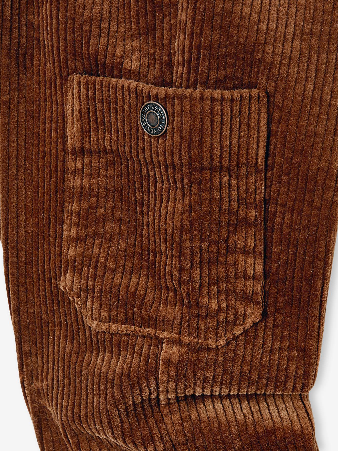 Pantalon velours à enfiler garçon. noisette