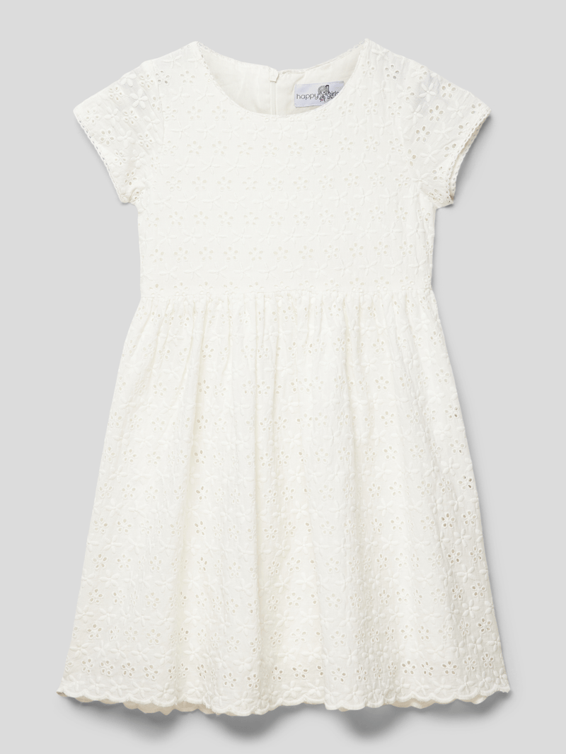 Minikleid mit floralem Muster in ecru