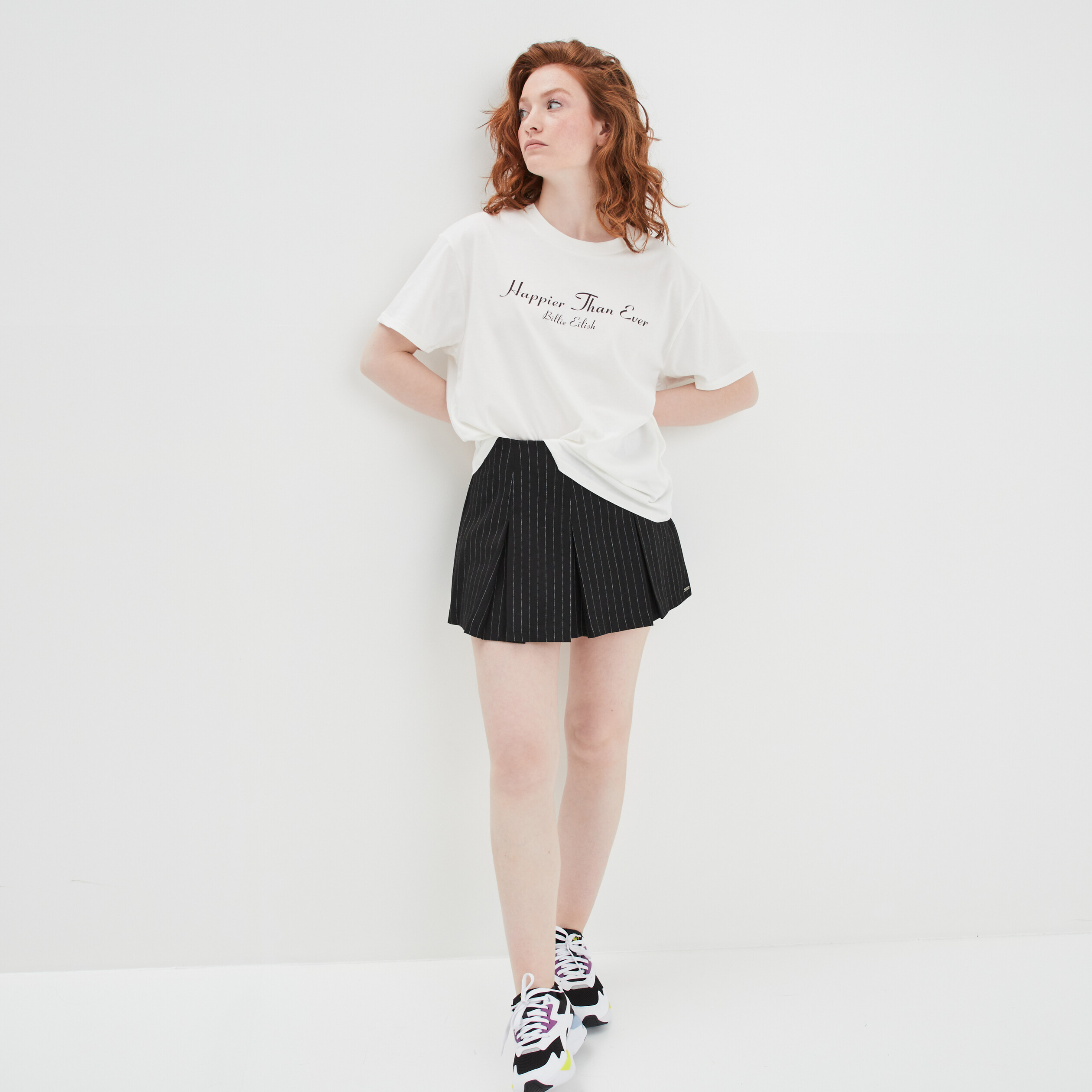 T-shirt oversize coton Billie Eilish ivoire femme | La Halle
