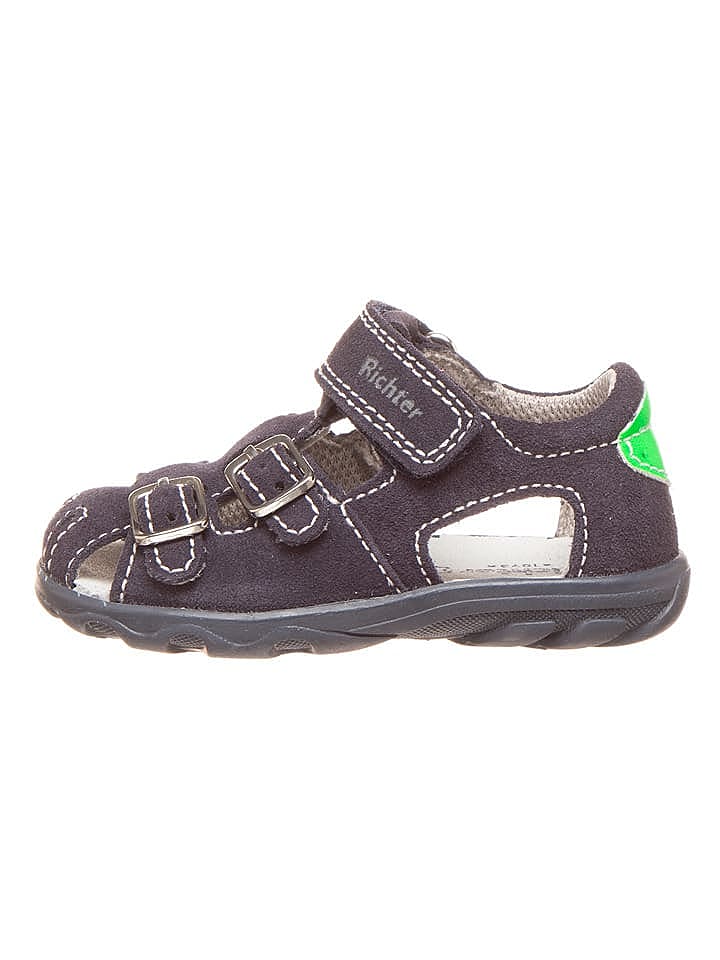 Richter Shoes Leder-Halbsandalen in Dunkelblau günstig kaufen 26