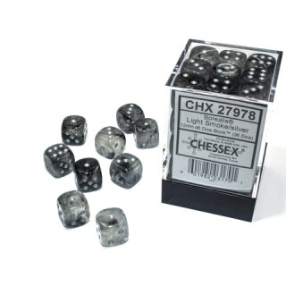 Borealis 12mm d6 Light Smoke/silver Luminary Dice Block (36)