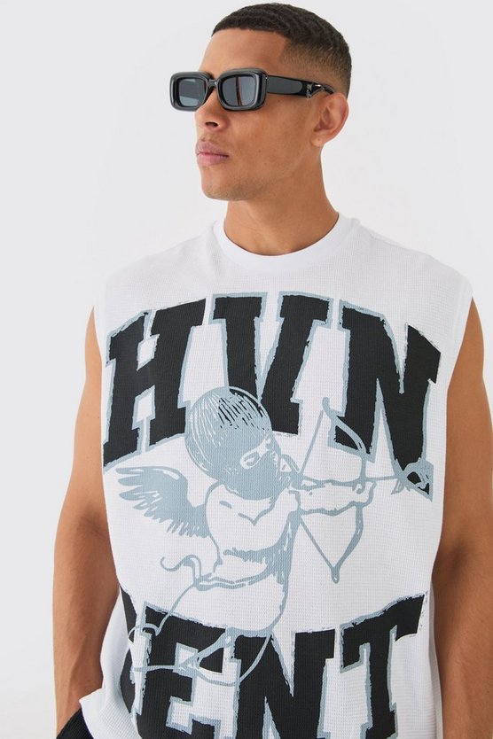 Kastiges Oversize Tanktop in Waffeloptik