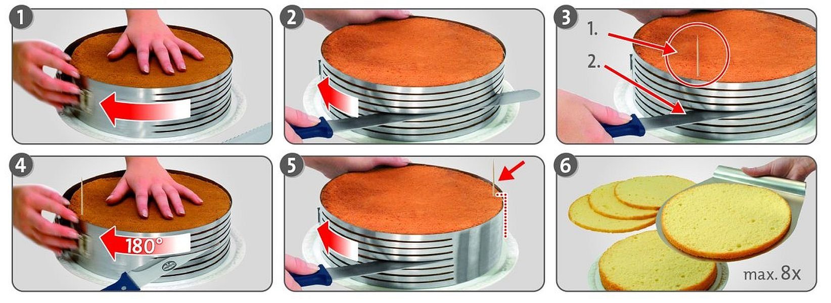 Dr. Oetker Torten-Schneidhilfe Dr. Oetker Tortenboden Schneidehilfe Edelstahl Ø26-28cm mit