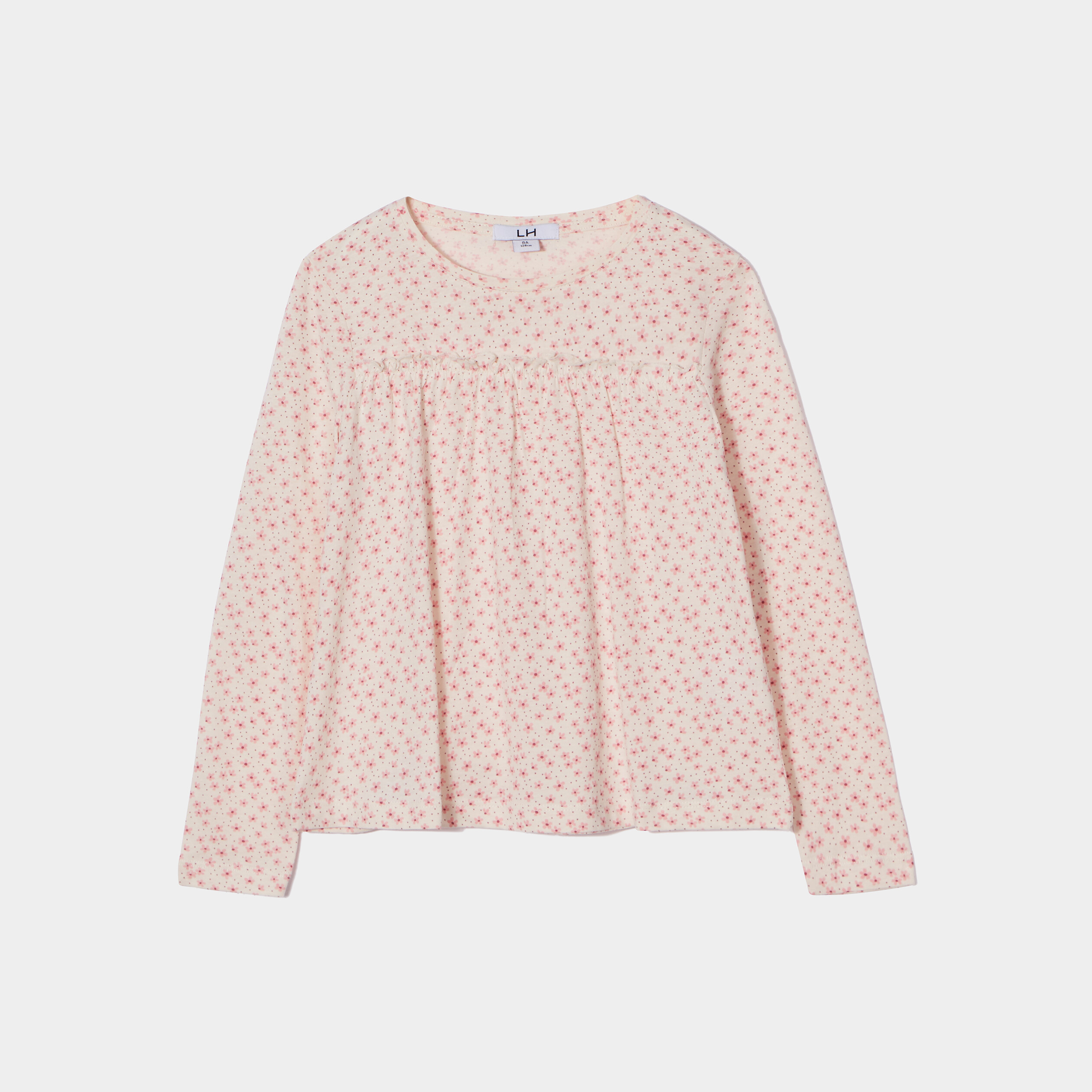 T-shirt oversize à fronces coton beige fille | La Halle