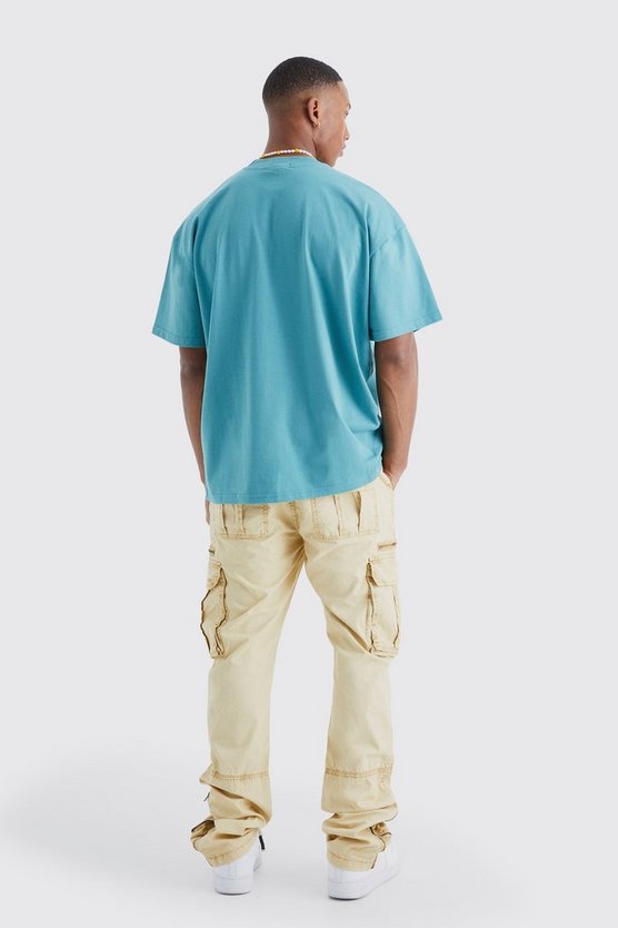 Slim-Fit Cargo-Hose mit Acid-Waschung und Reißverschluss