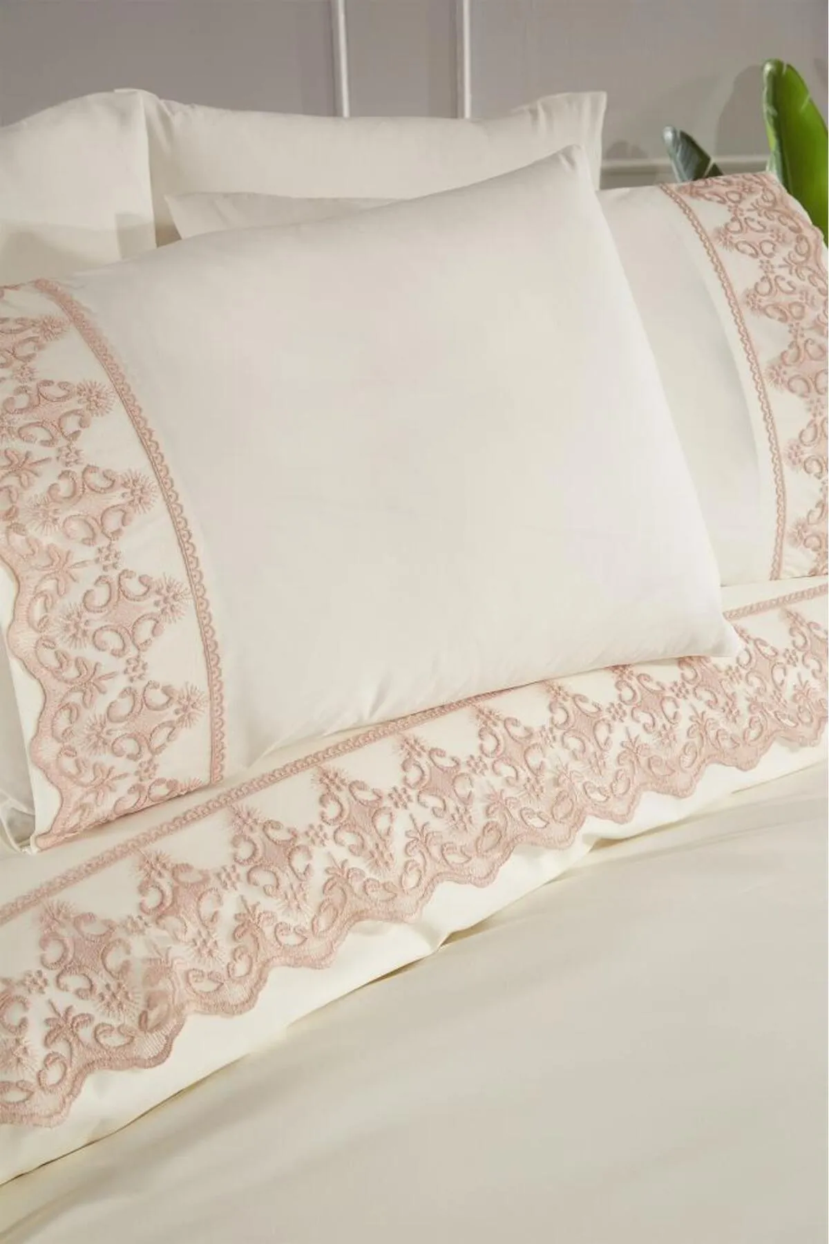 Çeyiz Diyarı  Bettwäsche Doppelbett - Beige - Gestreift