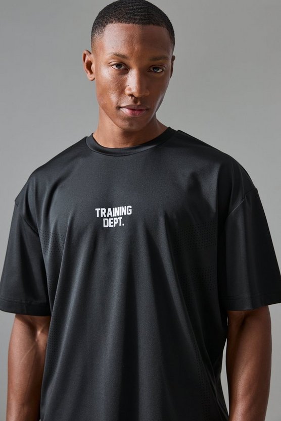 Perforiertes Oversize T-Shirt mit Active Training Dept Print