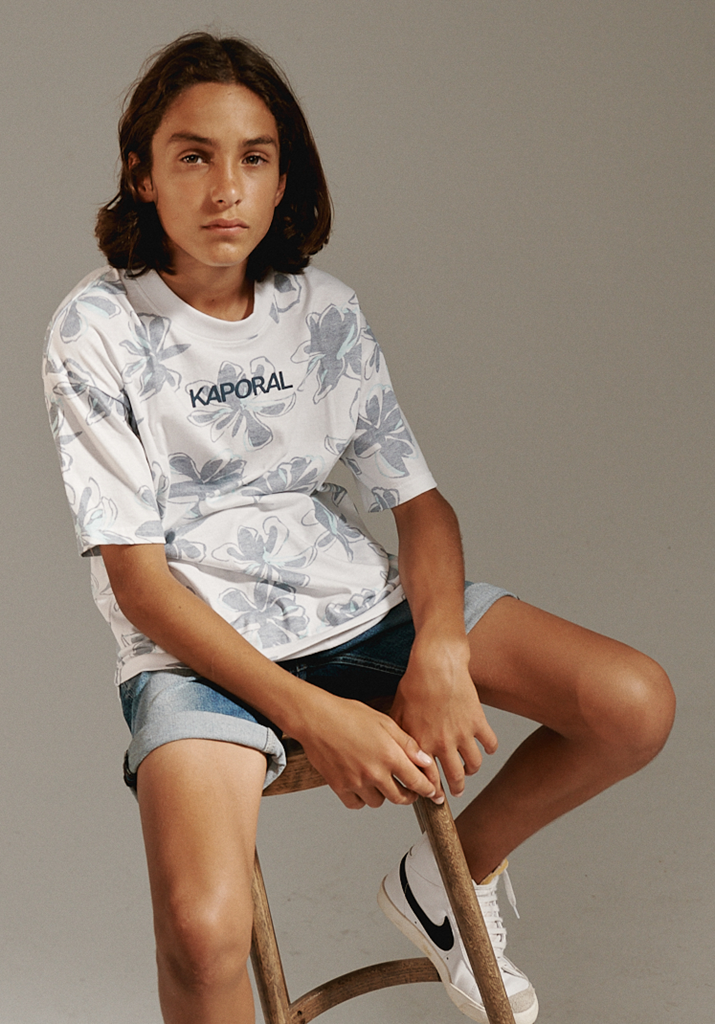 POWER  T-shirt fleuri blanc Garçon