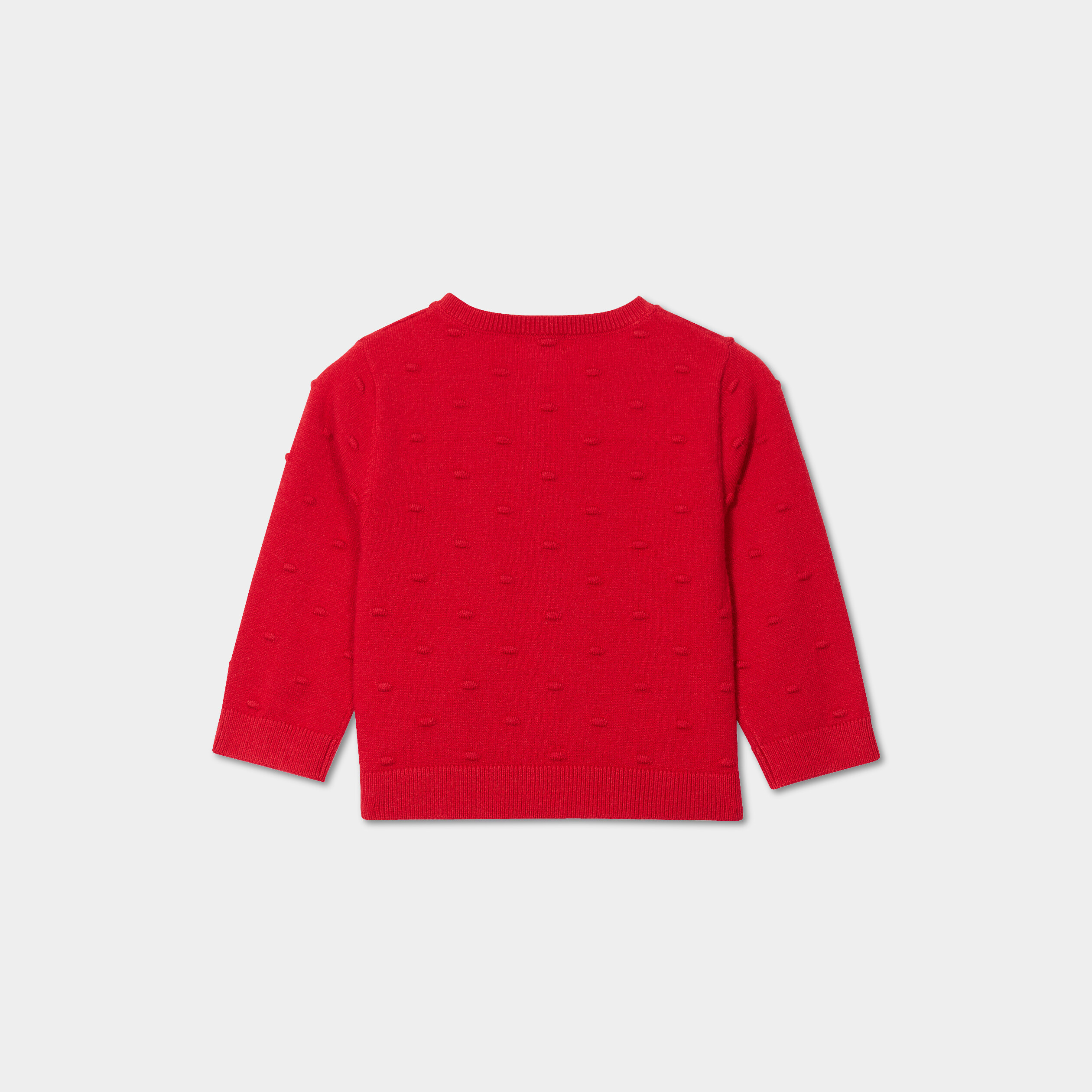 Gilet à boutons col rond manches longues rouge bébé fille | La Halle