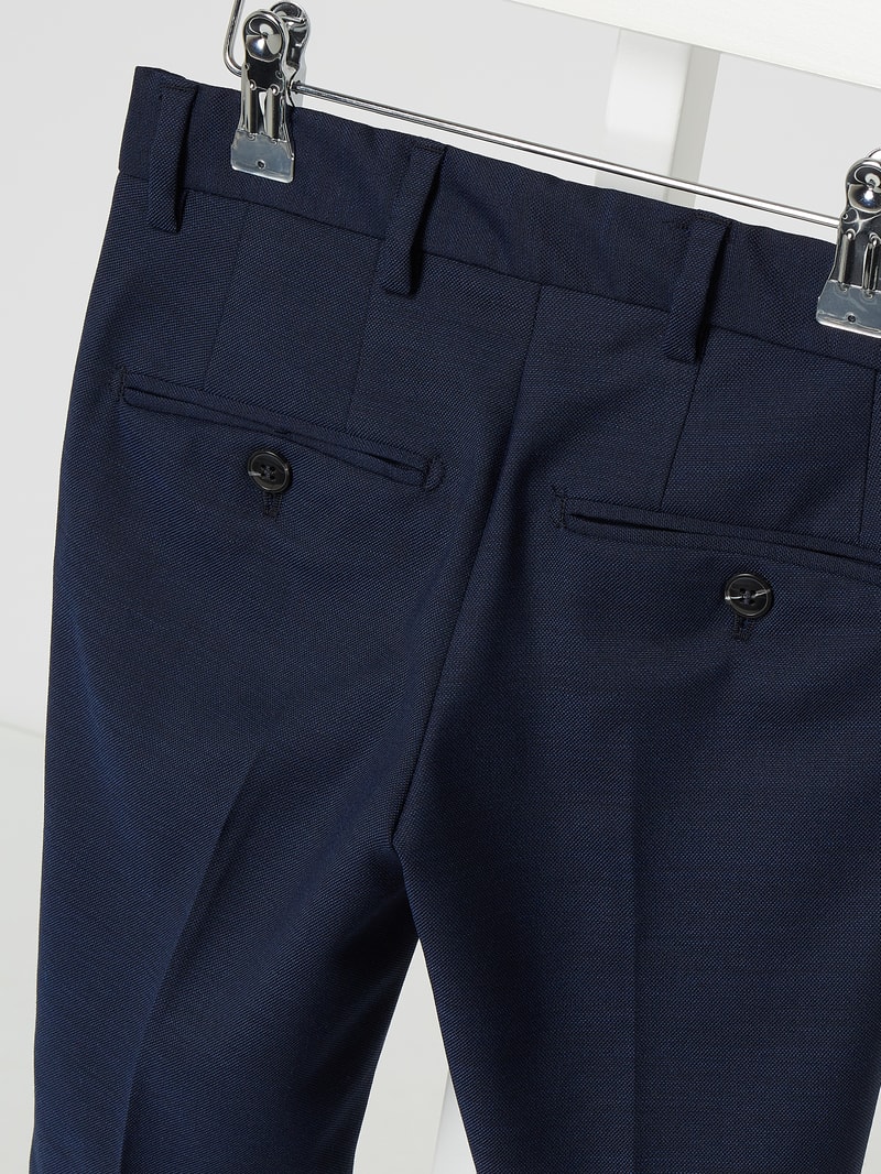 Regular Fit Anzughose mit Woll-Anteil Modell 'Solaris' in marineblau
