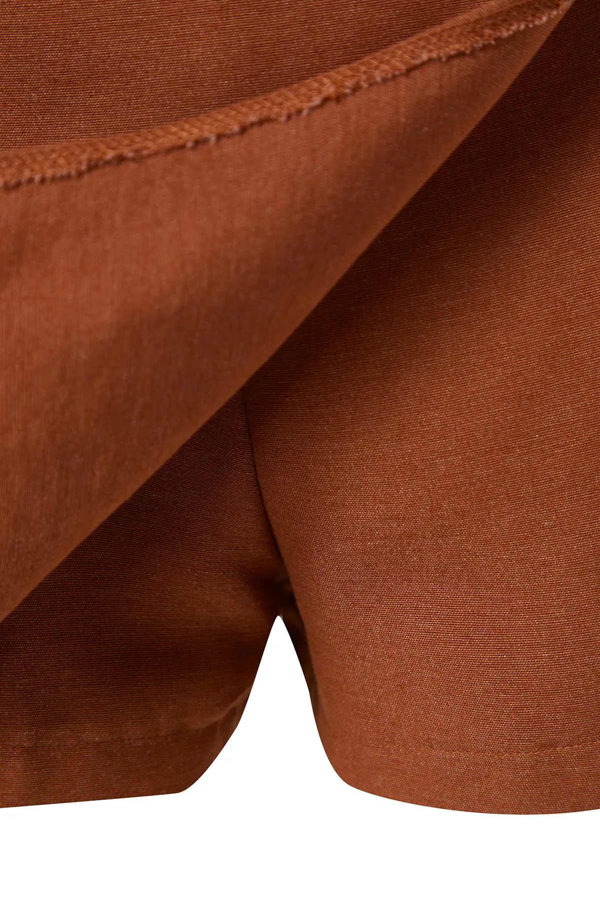 Trendyol Collection  Braunes Hemd-Shorts-Set aus gewebtem Leinengemisch TBESS24AU00019