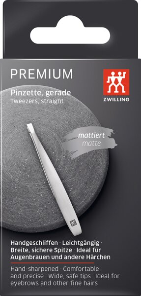 ZWILLING Beauty Premium Pinzette, gerade - silver Pinzette