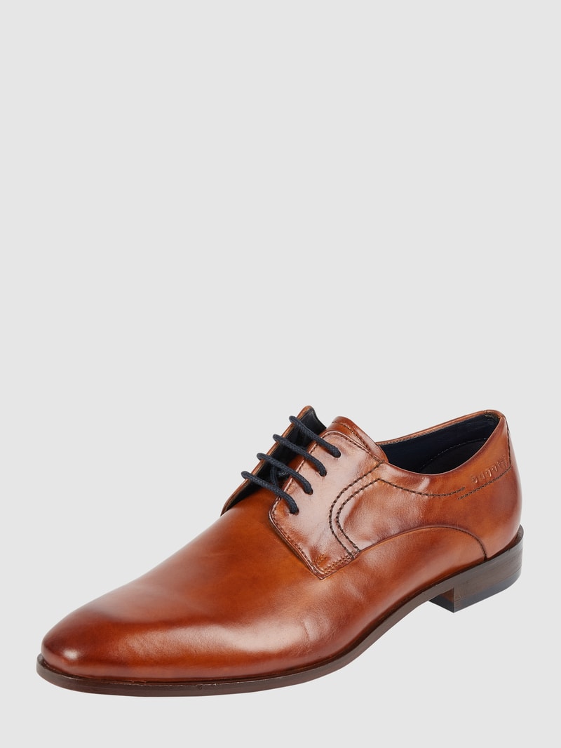 Derby aus Leder in cognac