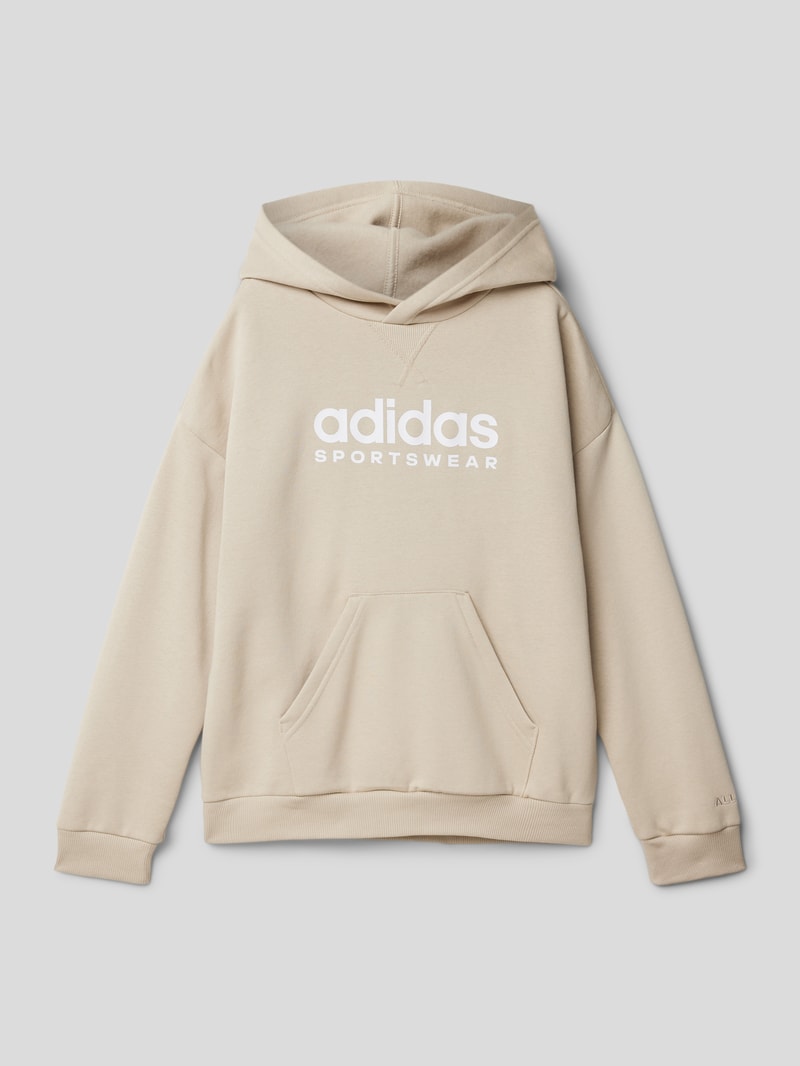 Hoodie mit Label-Print in beige