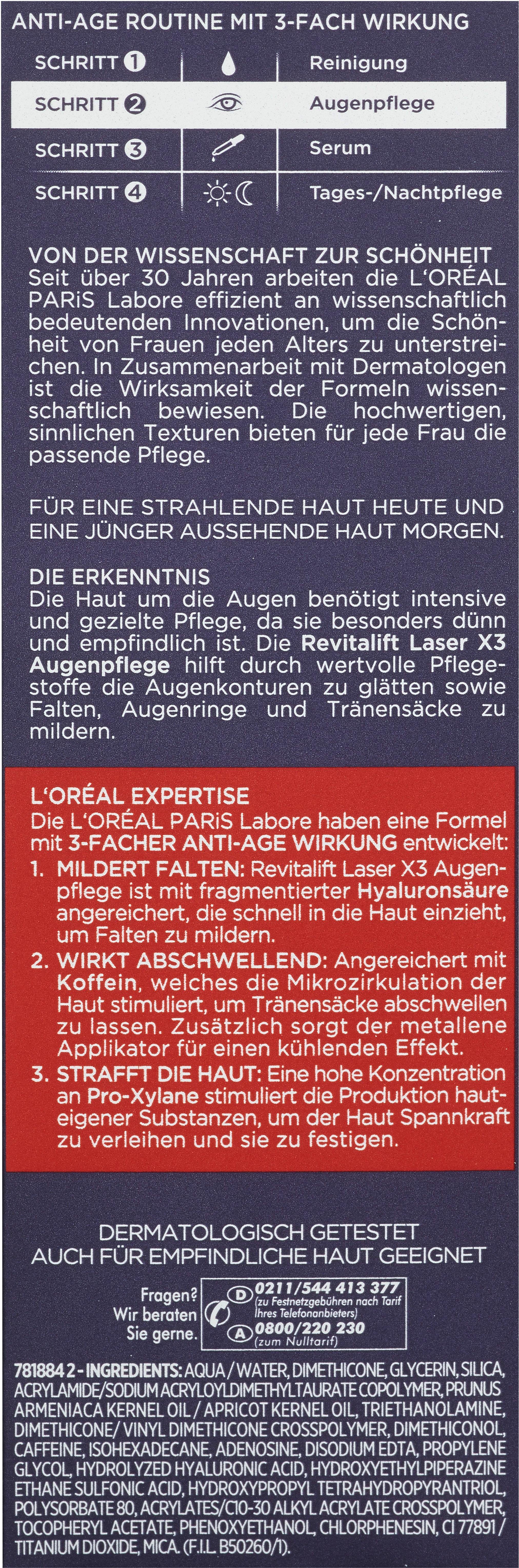 L'ORÉAL PARIS Augencreme RevitaLift Laser X3 Anti-Age Pflege