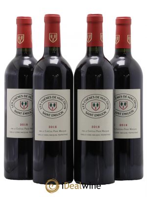 Saint-Émilion Les Chenes De Macquin 2018 - Lot de 4 Bouteilles
