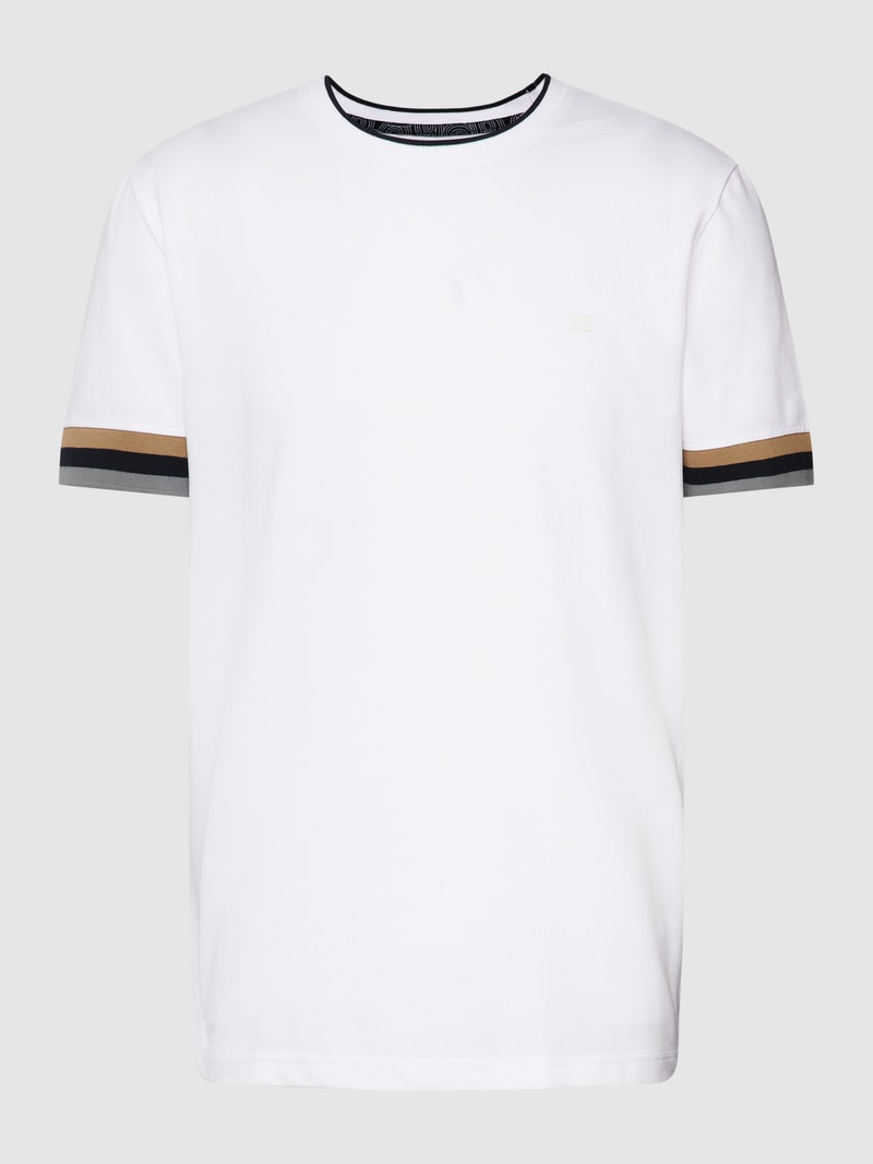 T-Shirt mit Kontraststreifen in weiß