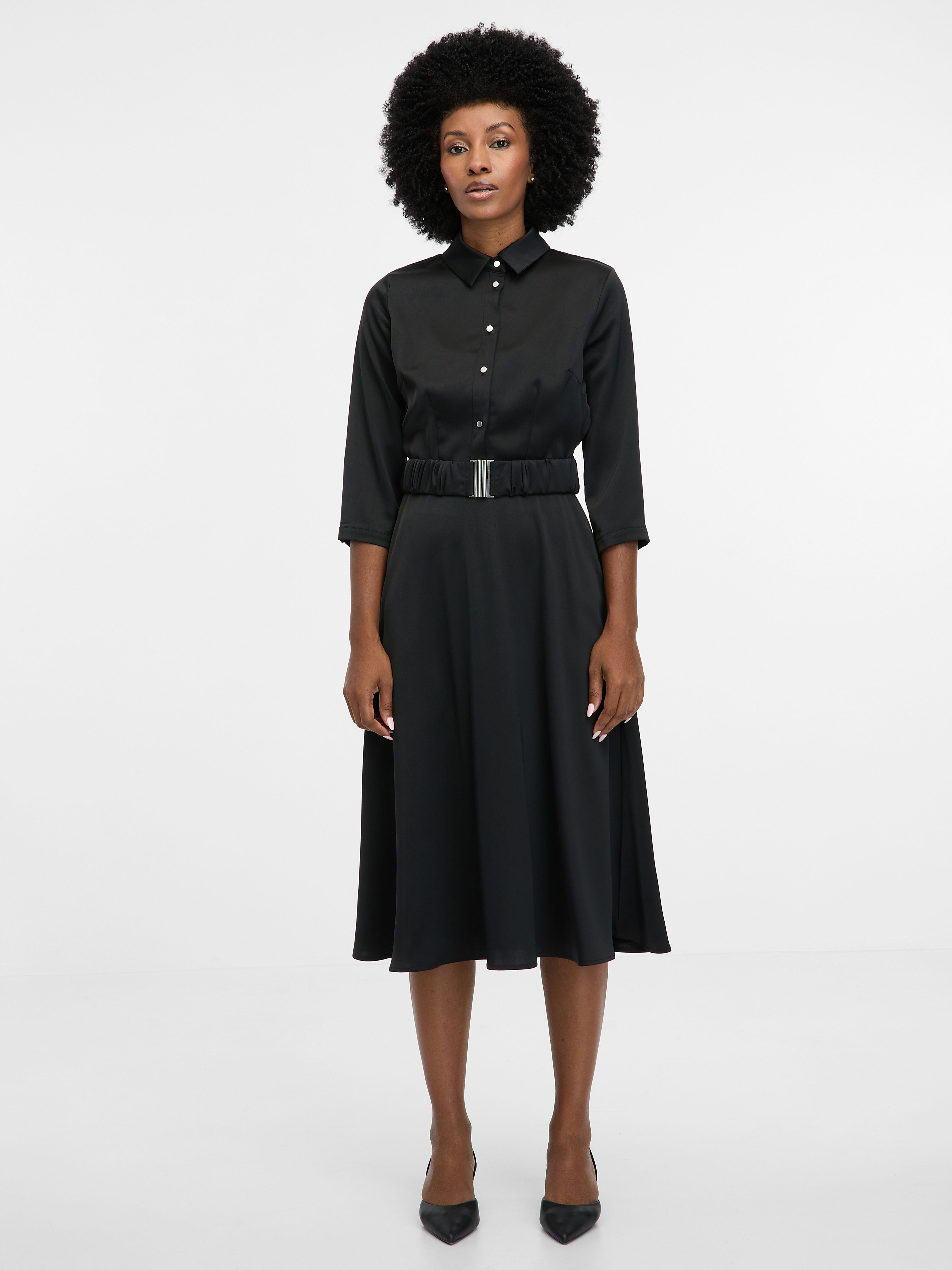 Schwarzes knielanges Damenkleid ORSAY