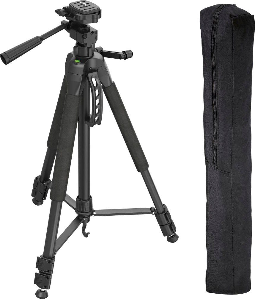 Hama Fotostativ mit 3-Wege-Kopf und Spikes, Reisestativ Tripod, DSLR, SLR Dreibeinstativ