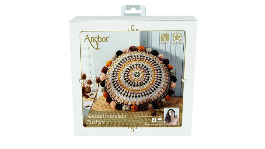 Anchor Häkel Set Mandala Kissen Natural