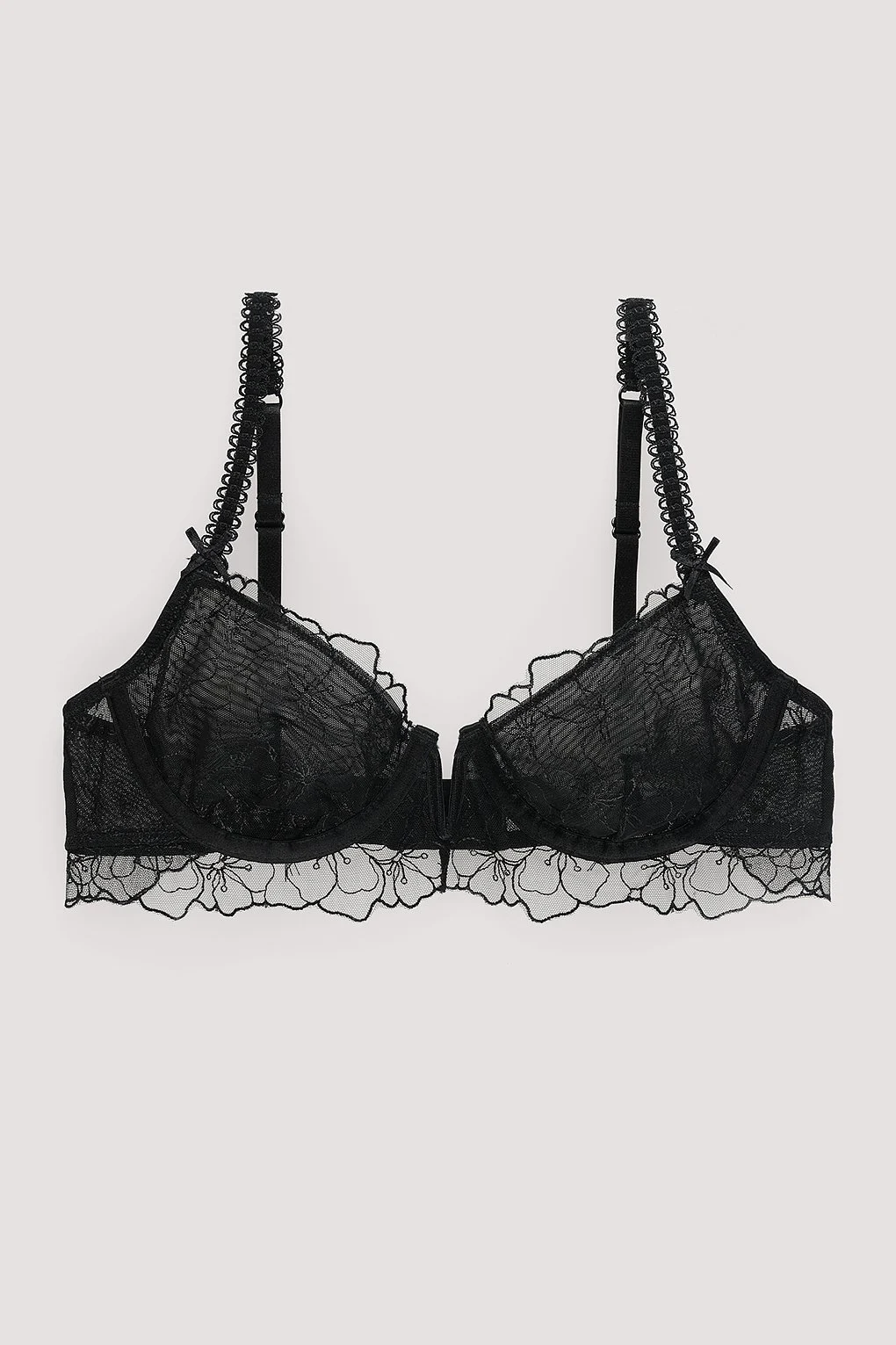 Bügel-Bralette mit transparenter Stickerei