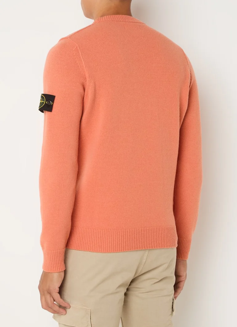 Πουλόβερ με λογότυπο Stone Island 508A3 από λεπτό πλεκτό μαλλί