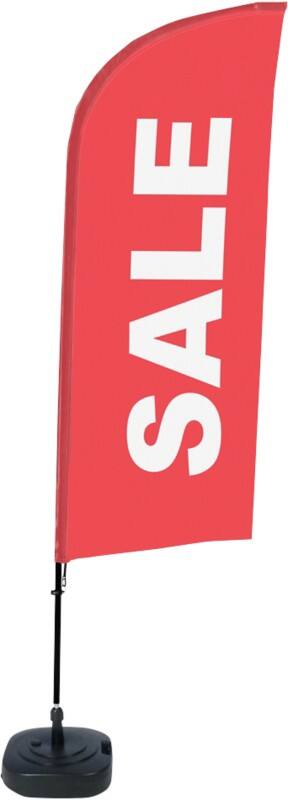SHOWDOWN Strandflagge Sale Windform Rot 330 x 89 cm Einzel Aluminium