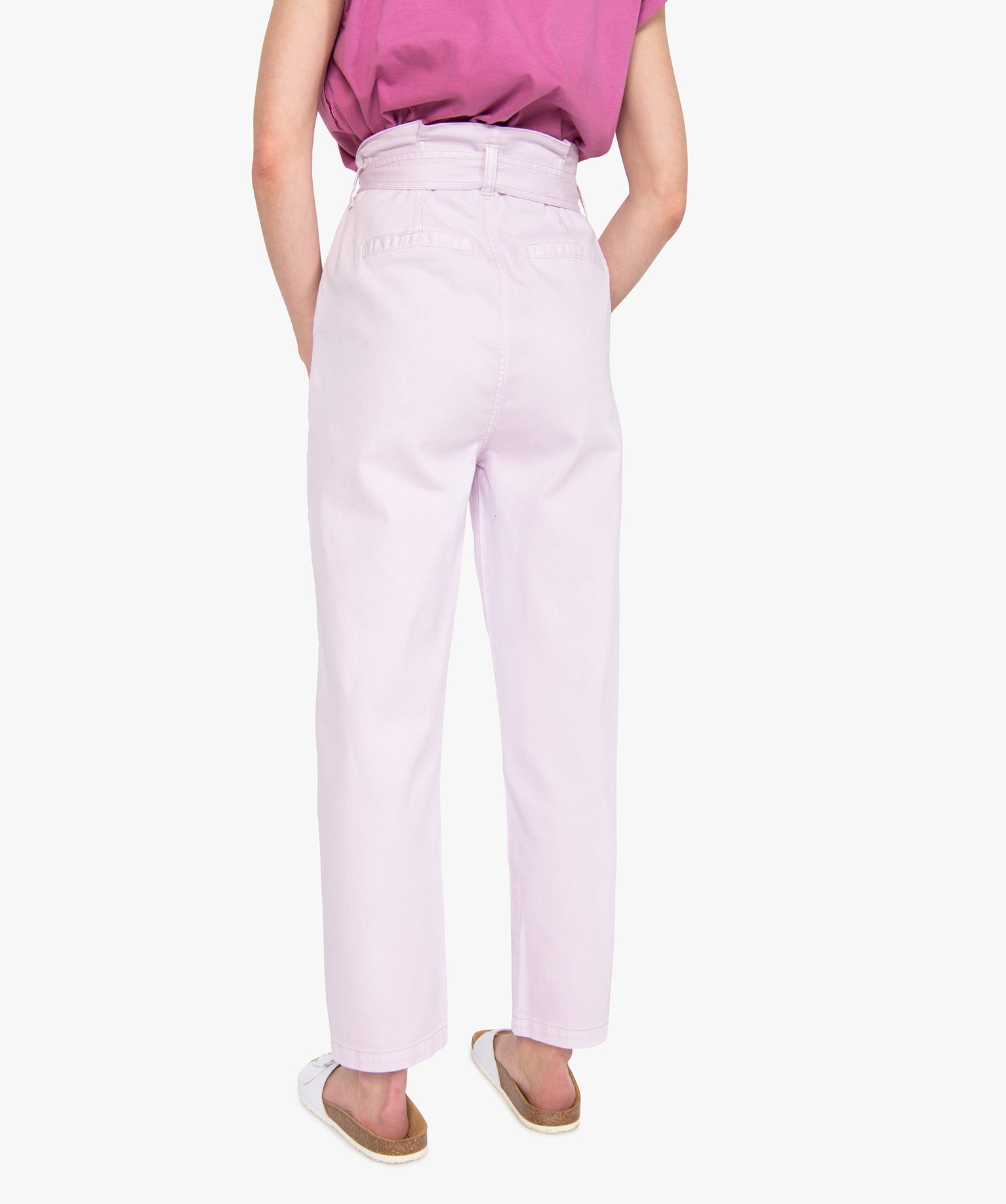 Pantalon femme taille haute - Lulu Castagnette violet clair | GEMO