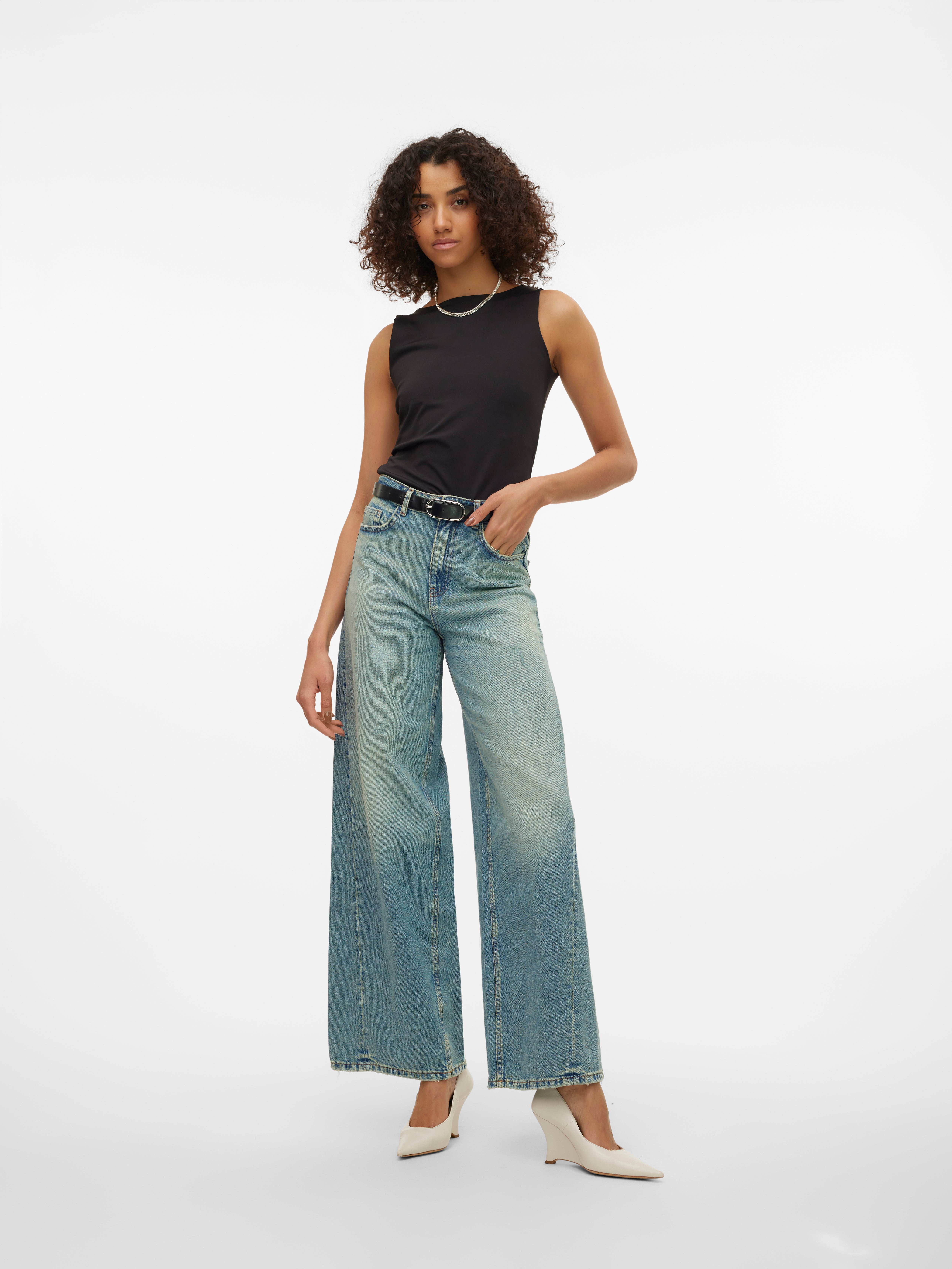 VMROWAN Hohe Taille Weit geschnitten Jeans