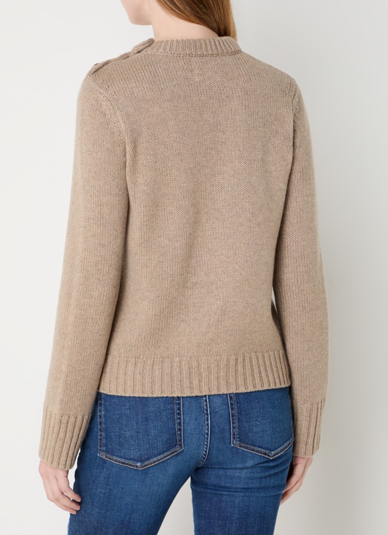 Zadig&Voltaire Malty karkeaneulottu kashmirneulepusero koristenapeilla