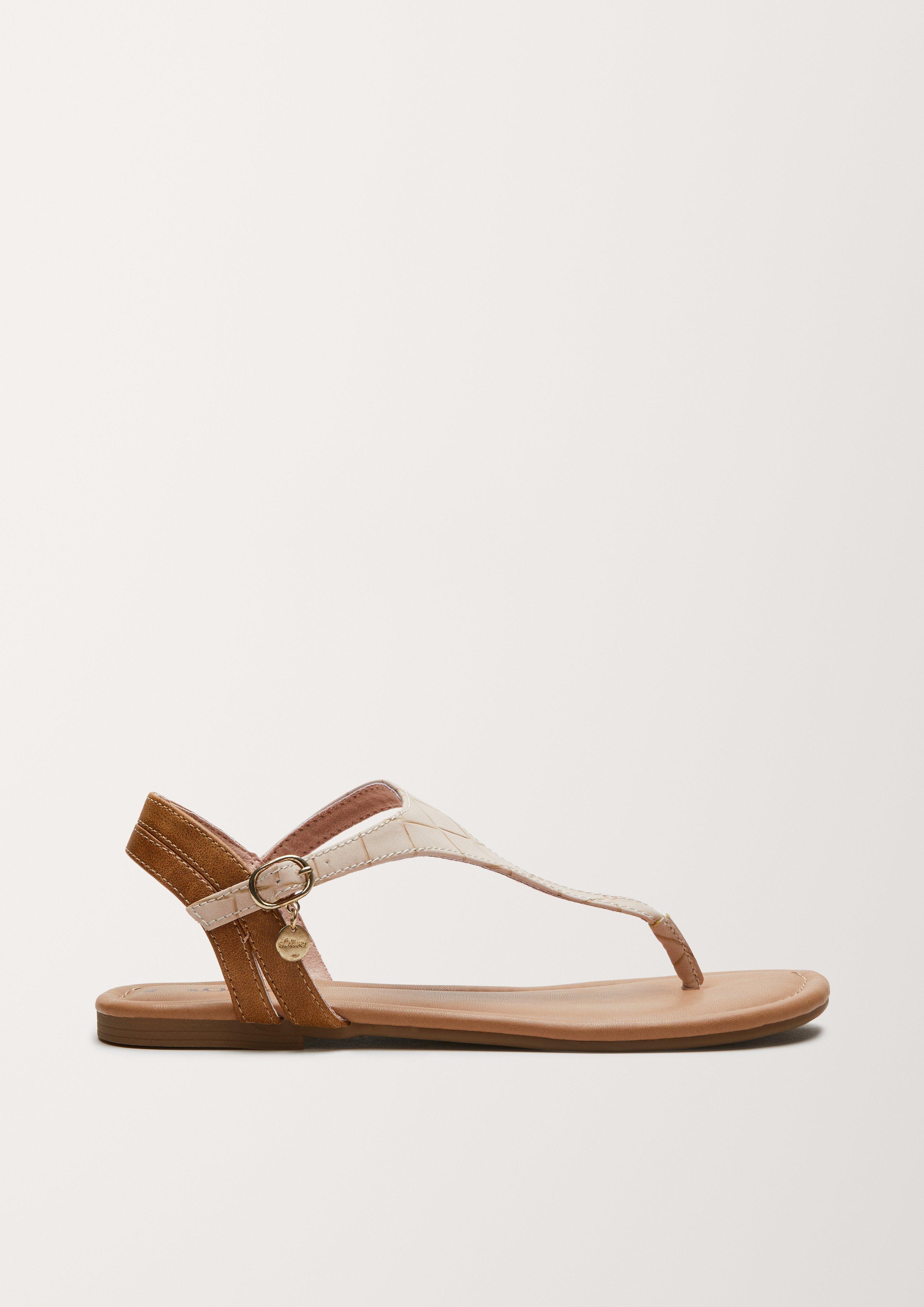Sandalen in Leder-Optik  6005371-544